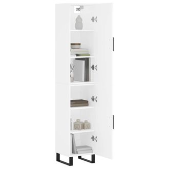 Berkfield Home Highboard White 34.5x34x180 cm Engineered Wood