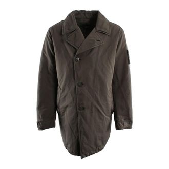 Stone Island Single-Breasted Coats, male, Gray, Size: 2XL Ghost Jas