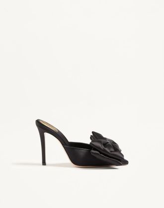 Valentino Garavani Mule Yolande In Raso 105Mm Donna NERO 35.5