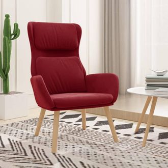 vidaXL Sill&oacute;n De Relax De Terciopelo Rojo Vino Tinto Vidaxl
