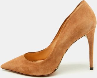 Alexandre Birman Beige Suede Pointed Toe Pumps