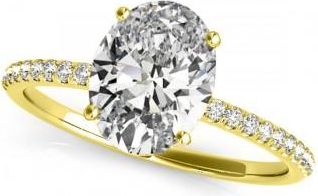 Allurez Diamond Accented Oval Shape Engagement Ring 14k Yellow Gold (2.00ct)