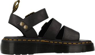 Dr. Martens Gryphon Quad Pisa Flat Sandalen - Dames - Sandalen - Zwart - 37 EU - Leer - Schoenen