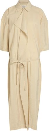 Christophe Lemaire Belted Brushed Silk-blend Midi Shirt Dress - Beige - 38 (UK10 / S)