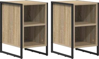 vidaXL Bedside Table 2 pcs Sonoma 39.5 x 30 x 50 cm Engineered Wood vidaXL