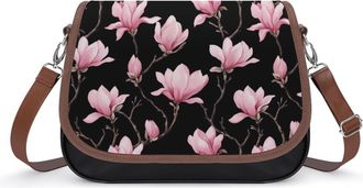 Generic Magnolia Flowers Fashion Womens Crossbody Bags Novelty Handbag Shoulder Bag Purse