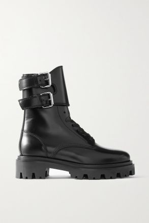 Isabel Marant Cimky Buckled Leather Ankle Boots - Black