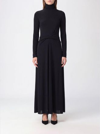 Fabiana Filippi Turtleneck Long Dress in Viscose with Draped Waist