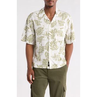 Vans Van Doren Print Camp Shirt in Soft Sage at Nordstrom, Size X-Large