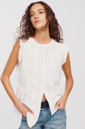 Damson Madder Leighton 100% Cotton Ruffle Blouse