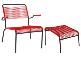 Schubiger M&ouml;bel Spaghetti-Lounger + Hocker S&auml;ntis mit Armlehnen