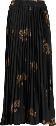 Nikki Lund Alessandra Pleated Midi Skirt in Black at Nordstrom, Size X-Large