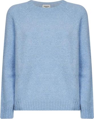 Max Mara Trui met ronde hals - Dames - Ronde hals truien - Blauw - S - Katoen - Truien & Vesten