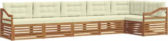 vidaXL Conjunto De Sof&aacute;s De Exterior 6 Uds. Natural Y Crema Vidaxl