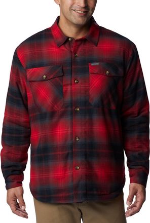 Columbia Mens Plaid Sherpa Lined Shirt Jacket