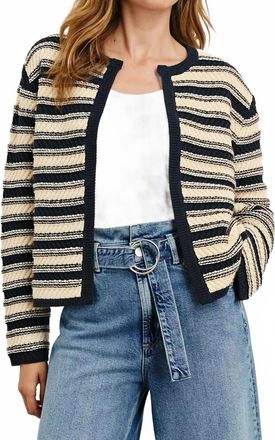 Rails Nelly Cardigan In Navy Oat Stripe