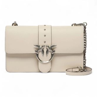 Pinko Love Bag One Medium - Dames - Schoudertassen - Wit - ONE Size - Katoen - Tassen