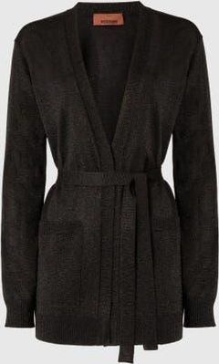 Missoni Cardigan With Belt In Lamé in Black at Nordstrom, Size 44 It