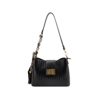 Like Dreams Womens Sabine Woven Scarf Crossbody Bag In Black