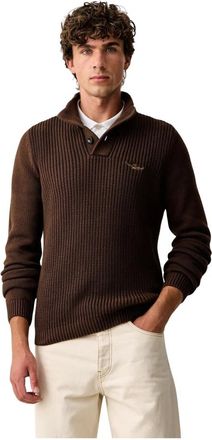 Aeronautica Turtleneck Trui - Heren - Coltruien - Bruin - L - Katoen - Truien & Vesten
