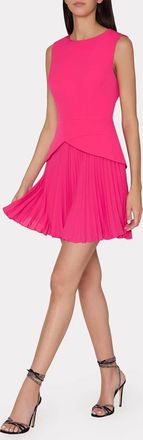 Milly Haddy Pleated Mini Dress In Pink