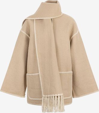 Toteme Kurzer Mantel aus Wolle Scarf Coat