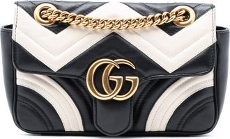 Gucci Womens Pre-owned Small Gg Marmont Matelasse Leather Shoulder Bag - Black - One Size