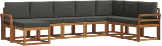 vidaXL Conjunto De Sof&aacute;s De Exterior 8 Uds. Natural Y Antracita Vidaxl