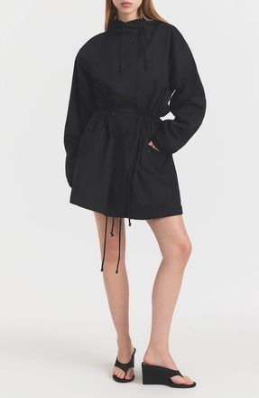 SKIMS Swiss Cotton Oversize Anorak in Onyx at Nordstrom, Size Xx-Small
