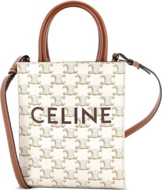 Celine Vertical Cabas Tote Triomphe Coated Canvas Mini satchel - Toni neutri
