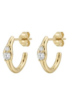 Argento Vivo Cubic Zirconia Hoop Earrings in Gold at Nordstrom