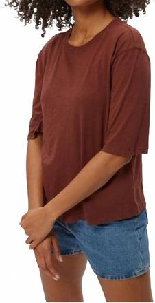 Michael Stars Reid Slub Oversize Crewneck Tee In Espresso