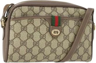 Gucci Pre-owned Cross Body Bags, female, Beige, Size: ONE SIZE Pre-owned Vintage GG Canvas Shoulder Bag