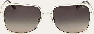 Tom Ford Chloe 52mm Square Metal Sunglasses