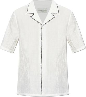 Officine G&eacute;n&eacute;rale Eren Shirt - Heren - Korte mouwen Overhemden - Wit - M - Nylon - Overhemden