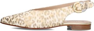 Pertini Gouden Slingbacks voor Stijlvolle Zomer - Dames - Ballerinas - Geel - 39 EU - Leer - Schoenen