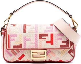 Fendi Pre-owned Fendi Zucca Embroidered Canvas Baguette Satchel Ladies 88W22FKSACU3LLL7