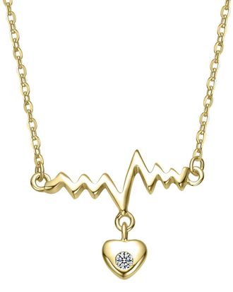Genevive 14K Plated Cz Heart Necklace