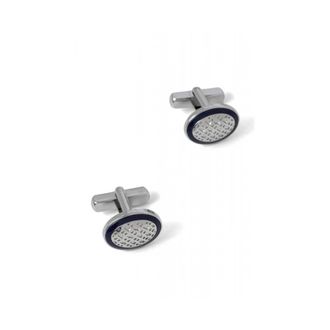 HUGO BOSS B-Ovaldomedmono-Cuf - Heren - Manchetknopen - Blauw - ONE Size - Accessoires