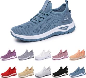 Generic Work Shoes Women, Womens Wide Fit Running Trainers Lightweight Breathable Mesh, Cushioned Shock-Absorbent Supportive Arch Non-Slip Flexible Sole for W