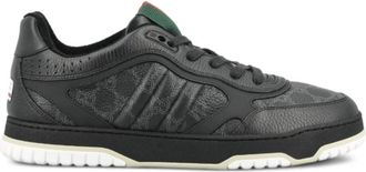 Gucci Schoenen, Heren, Zwart, 44 1/2 EU, Leer, Re-Web Sneaker