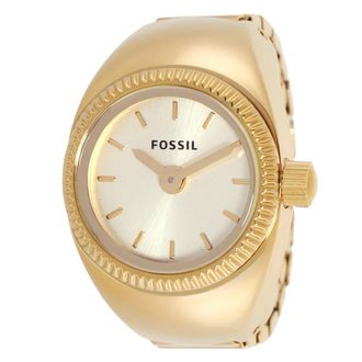 Fossil Quartz Gold Dial Ladies Watch Ring ES5246