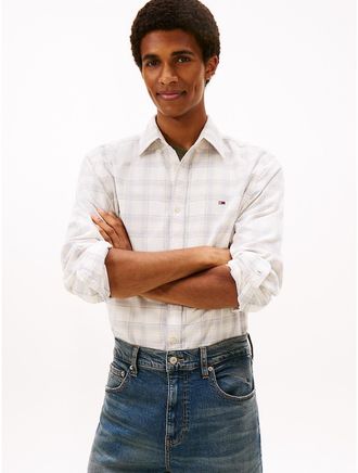 Tommy Hilfiger Mens Tommy Jeans Plaid Corduroy Shirt - White - XXL