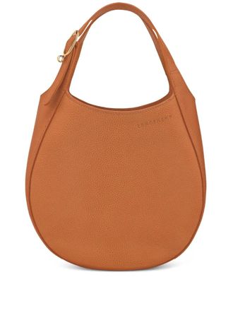 Longchamp Le Foulonn&eacute; S grained-leather tote bag - women - Calf Leather/Fabric - One Size - Orange