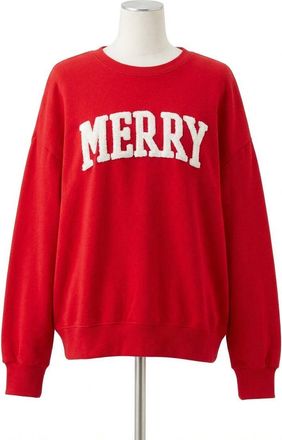 Z Supply Very Merry Sunday Sweatshirt In Festive Red