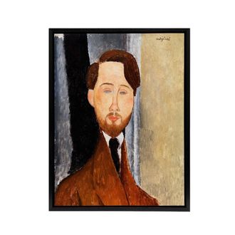Artery8 Leopold Zborowski Portrait Modigliani Vintage Framed Canvas Wall Art | Size: W24 x H32