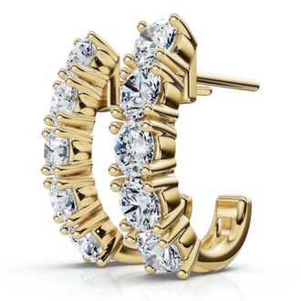 Pompeii3 1Ct Diamond Hoops Womens Earrings 10k Gold Lab Grown