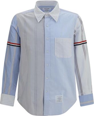 Thom Browne Funmix Striped Oxford Shirt - - Shirts - Uomo - Blu - L