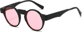 Generic Fashion Small Round Frame Mens And Womens Sunglasses Outdoor Commuting Sports Vacation Sun Glasses(Pink)