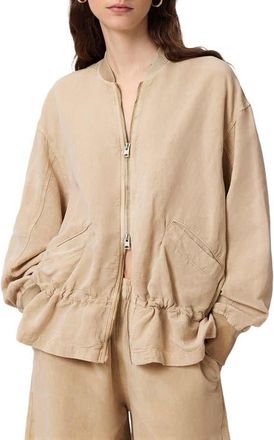 AllSaints Sofi Bomber Jacket in Sand Brown at Nordstrom, Size 10 Us